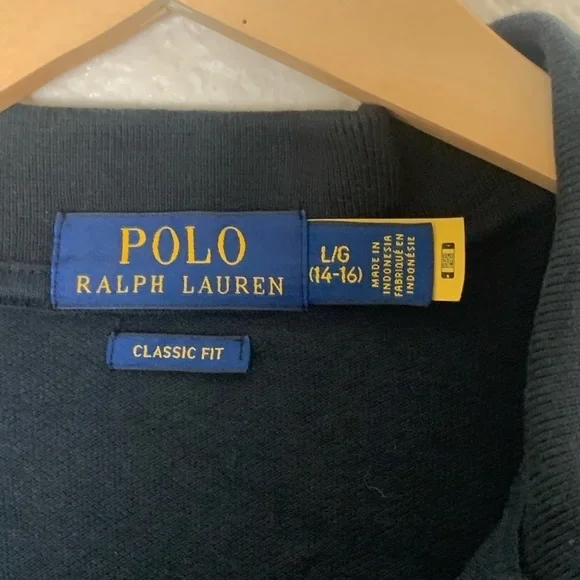 Polo | Ralph Lauren black long sleeve polo shirt size large 14/16 - Picture 2 of 8